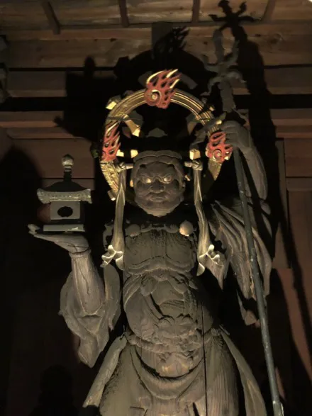 Wooden statue of Bishamonten at Oiwasan Saishoji Temple