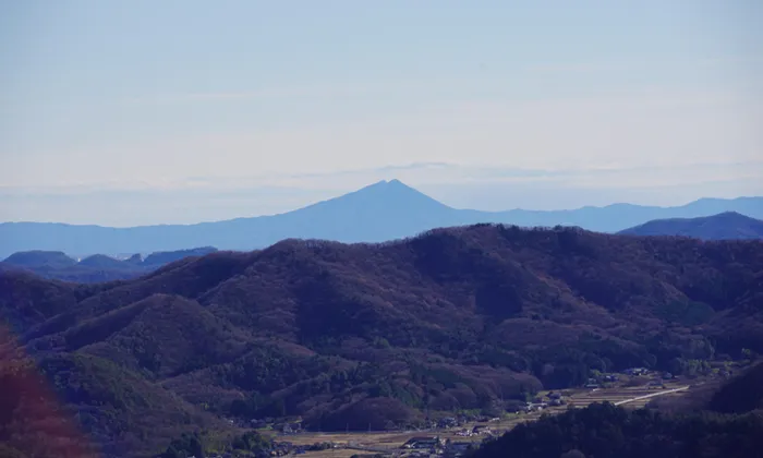Mt. Tsukuba from the sky terrace on Mt. Oiwasan in Ashikaga City, Tochigi Prefecture