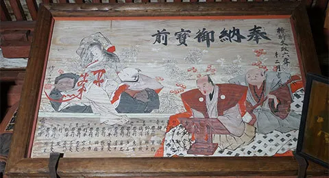 Oiwasan Bishamonten Ningyo Joruri Zu (votive picture tablet and votive plaque)