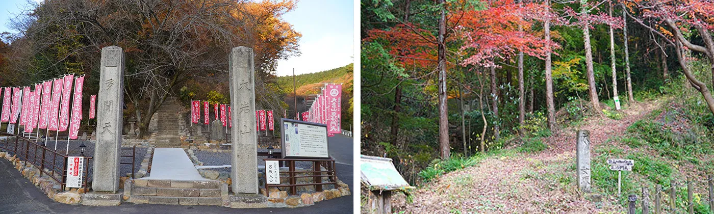 Aerial VR tour of Autumn Foliage in Otokozaka of Oiwasan